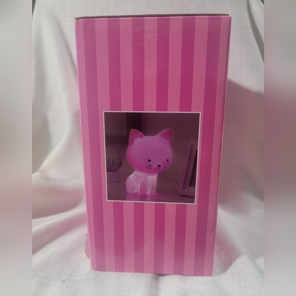 Pink Cat Night Light Battery Operated Room Decor Children Girl Meow Nursery Home - Picture 3 of 4